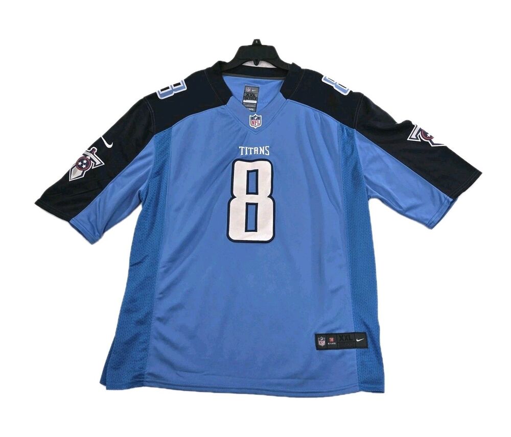 Tennessee Titans Football Jersey Mens XXL Blue Nike NFL Marcus Mariota On Field